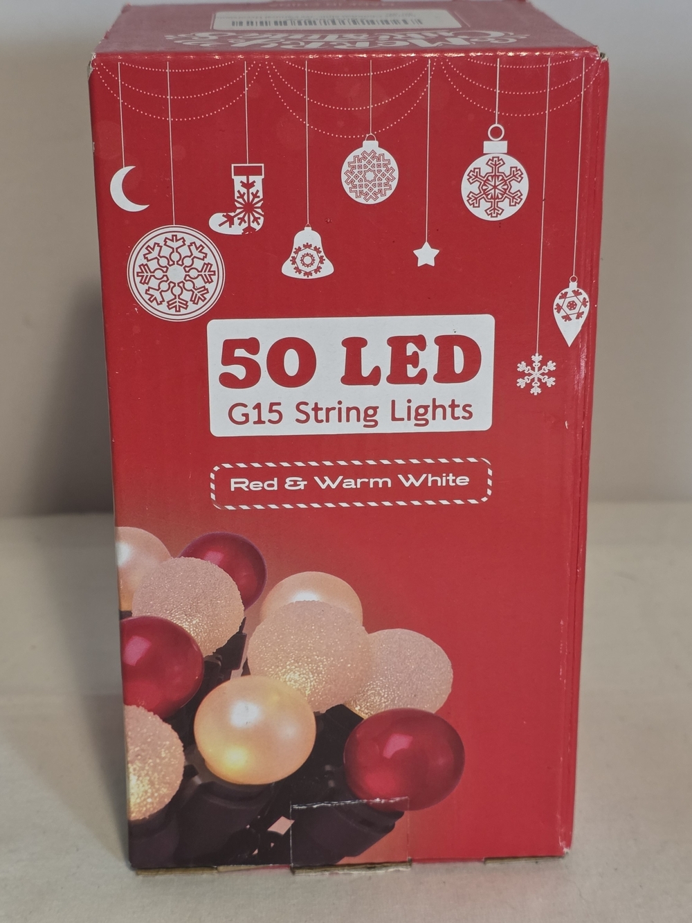 50 LED String Fairy Lights Red Warm White Indoor Outdoor Round Ball Blubs